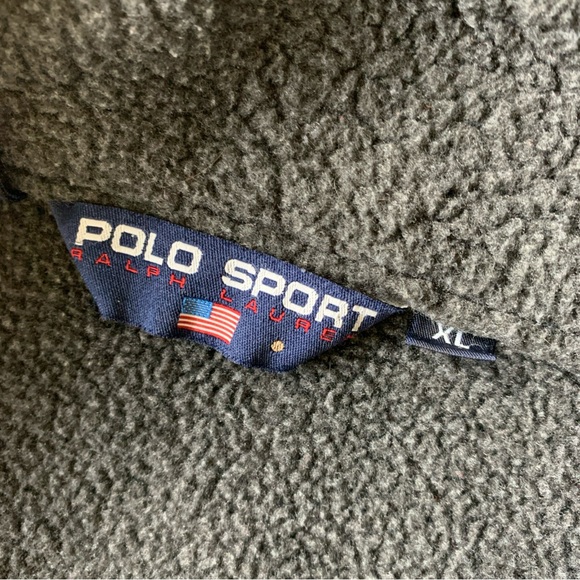 Vintage 90s Polo Ralph Lauren Sport Fleece Jacket Men’s XL Gray 1/4 Zip Logo USA - Picture 2 of 14
